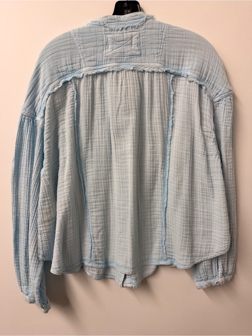 Free People We The Free Valley Double Cloth Shirt in Ice Water - Picture 4 of 8